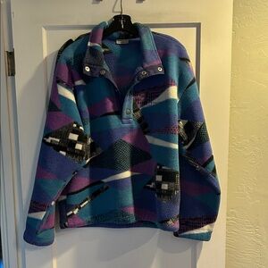 Sergio Tacchini Blue and Purple Fleece Pullover